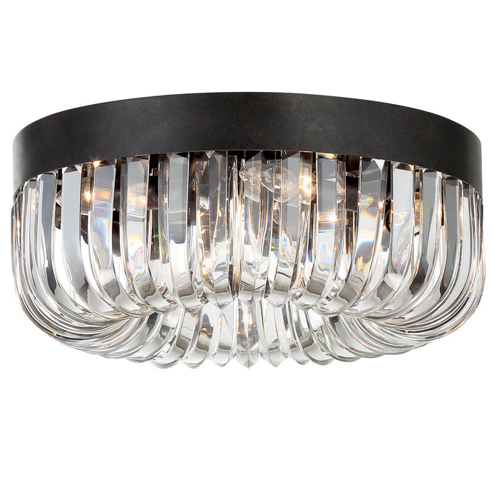 Crystorama ALI-B2005-CZ Five Light Flush Mount, Charcoal Bronze