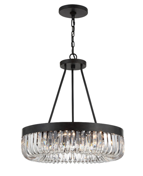 Crystorama ALI-B2008-CZ Eight Light Chandelier, Charcoal Bronze