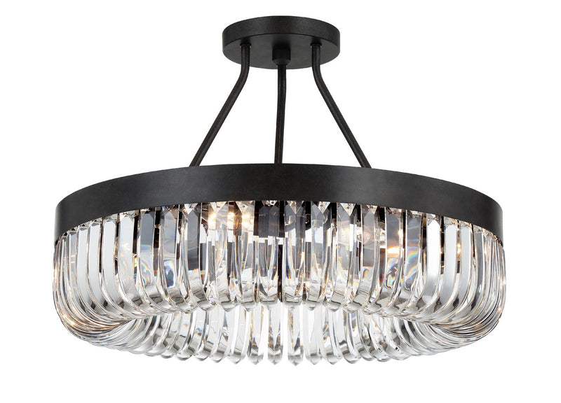 Crystorama ALI-B2008-CZ_CEILING Eight Light Semi Flush Mount, Charcoal Bronze
