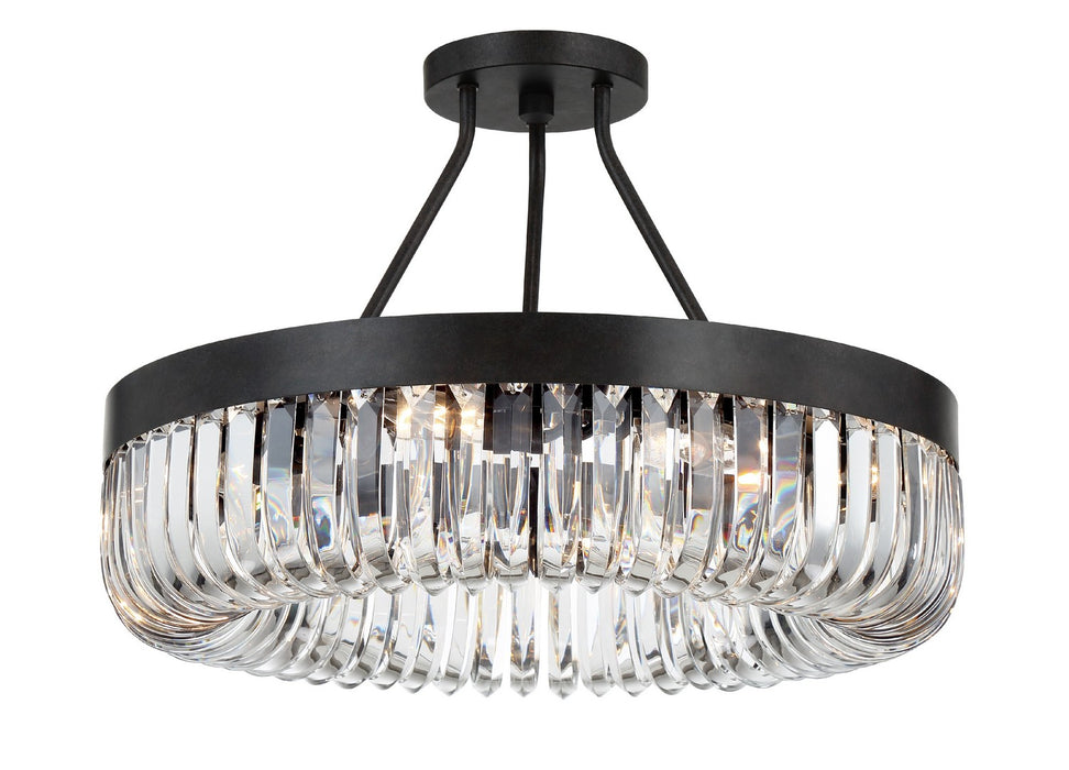 Crystorama ALI-B2008-CZ_CEILING Eight Light Semi Flush Mount, Charcoal Bronze