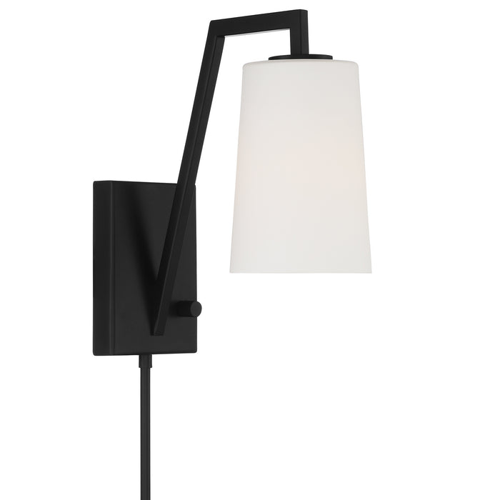 Crystorama AVO-B4201-MK One Light Wall Sconce, Matte Black