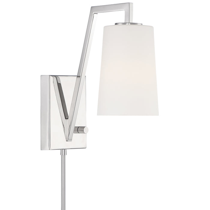 Crystorama AVO-B4201-PN One Light Wall Sconce, Polished Nickel
