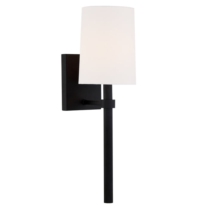 Crystorama BRO-451-BF One Light Wall Sconce, Black Forged