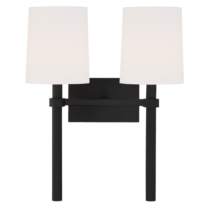 Crystorama BRO-452-BF Two Light Wall Sconce, Black Forged