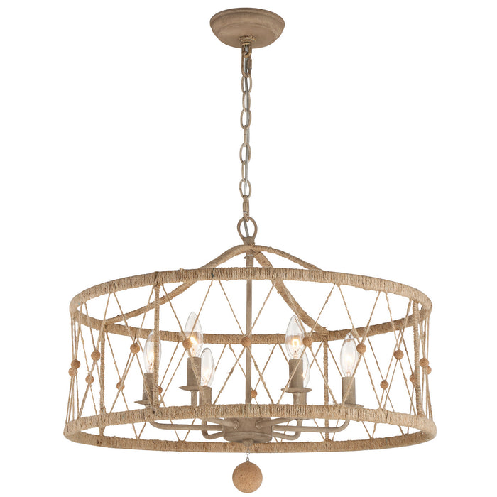 Crystorama BRX-B7906-BS Six Light Chandelier, Burnished Silver