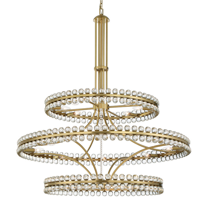 Crystorama CLO-8000-AG 24 Light Chandelier, Aged Brass