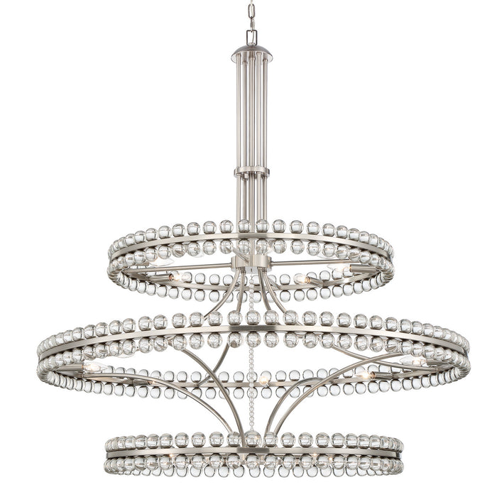 Crystorama CLO-8000-BN 24 Light Chandelier, Brushed Nickel