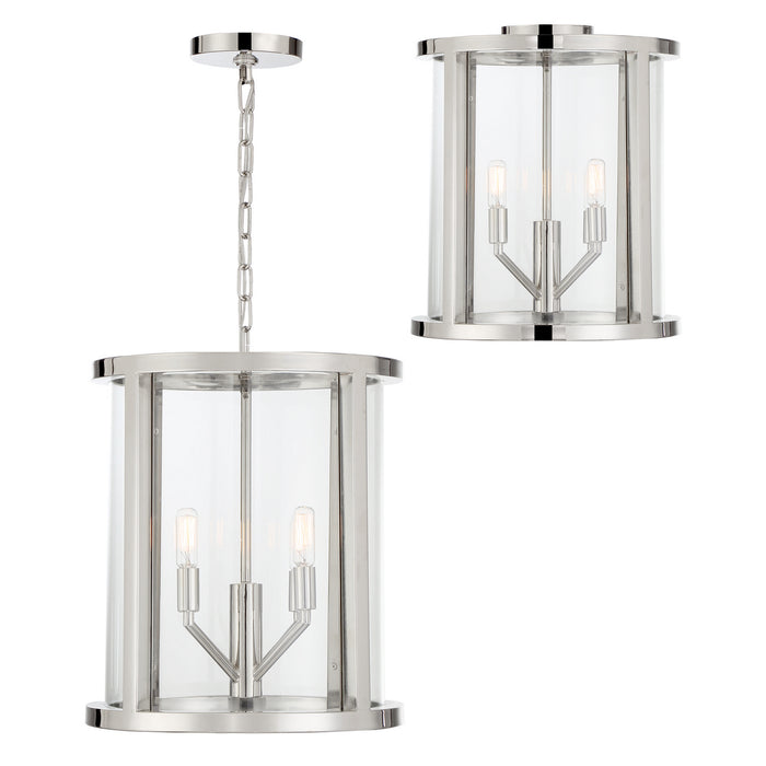 Crystorama DEV-B8004-PN Four Light Mini Chandelier, Polished Nickel