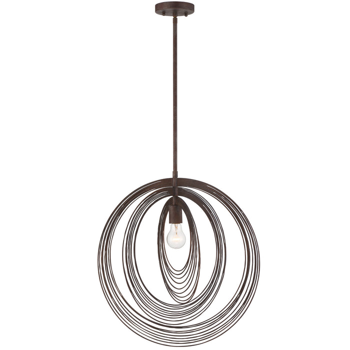 Crystorama DOR-B7711-FB One Light Pendant, Forged Bronze