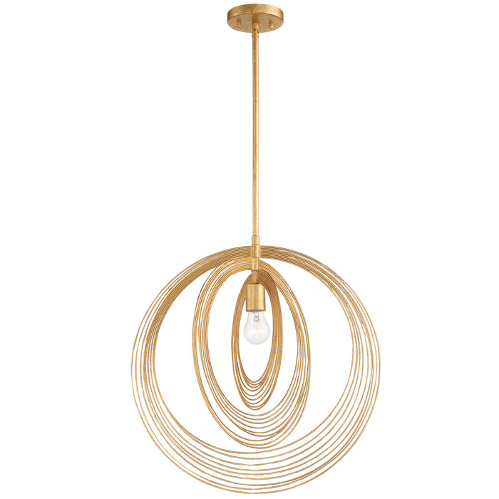 Crystorama DOR-B7711-RG One Light Pendant, Renaissance Gold