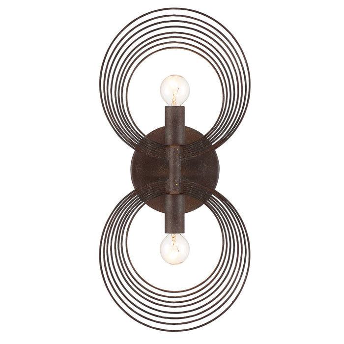 Crystorama DOR-B7722-FB Two Light Wall Sconce, Forged Bronze