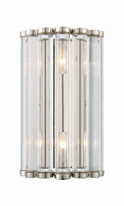 Crystorama ELL-B3002-PN Two Light Wall Sconce, Polished Nickel