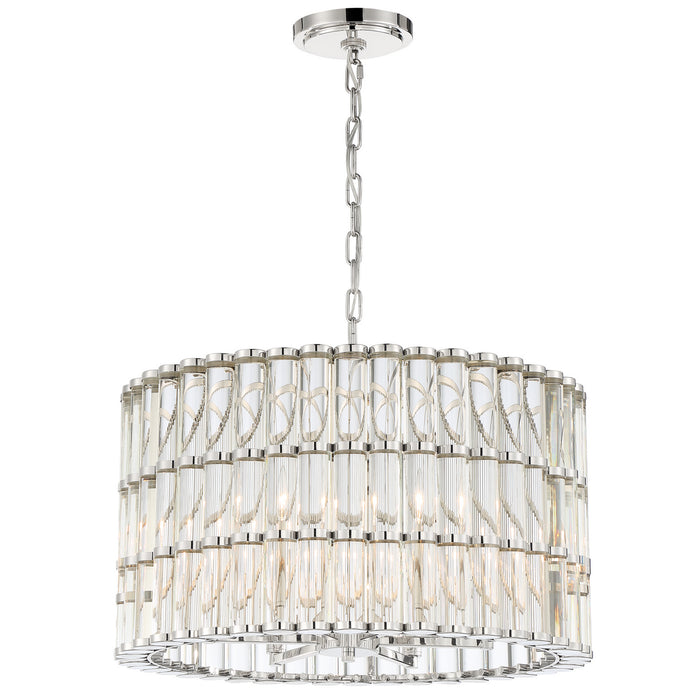 Crystorama ELL-B3006-PN Six Light Chandelier, Polished Nickel