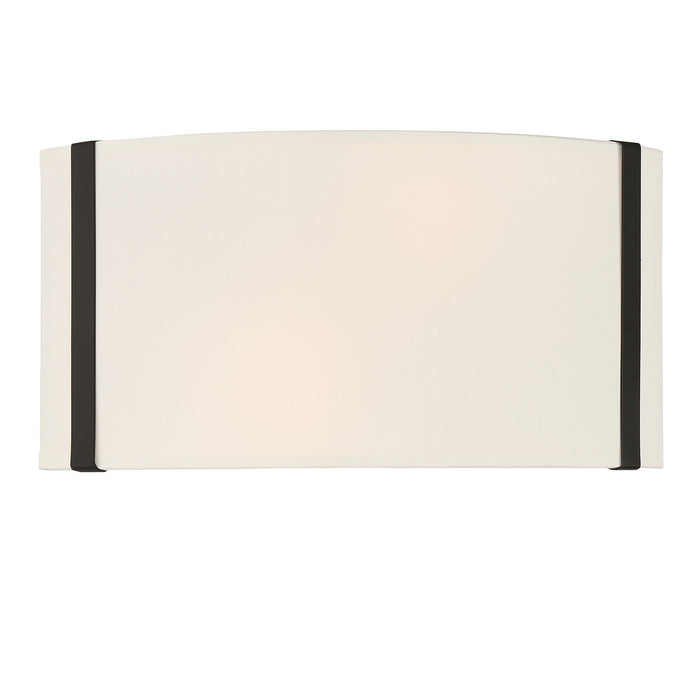 Crystorama FUL-902-BK Two Light Wall Sconce, Black