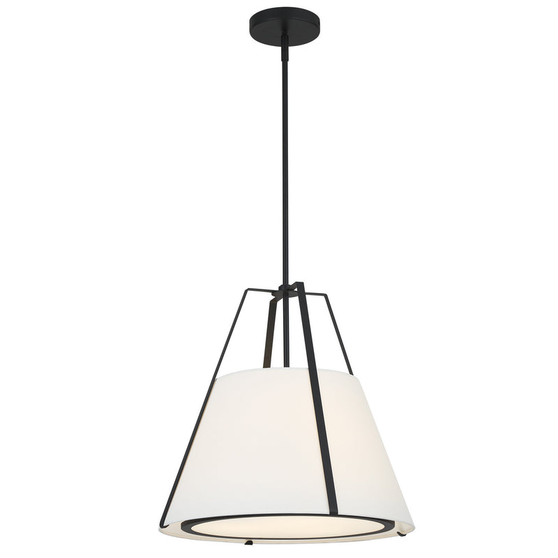 Crystorama FUL-904-BK Three Light Pendant, Black