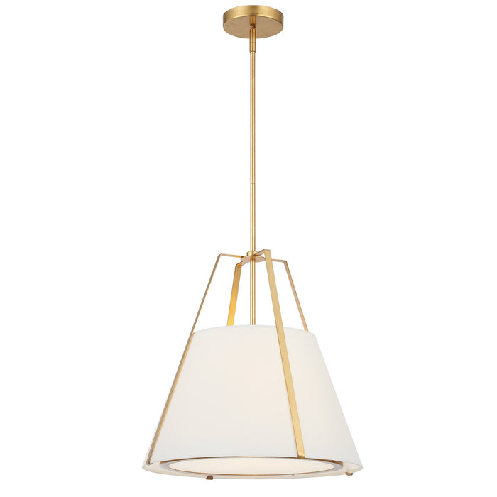 Crystorama FUL-904-GA Three Light Pendant, Antique Gold
