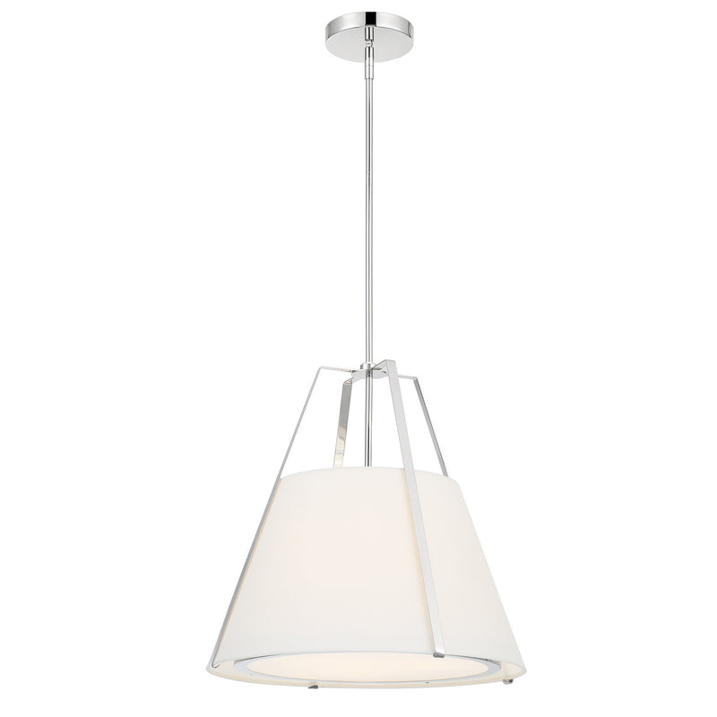 Crystorama FUL-904-PN Three Light Pendant, Polished Nickel
