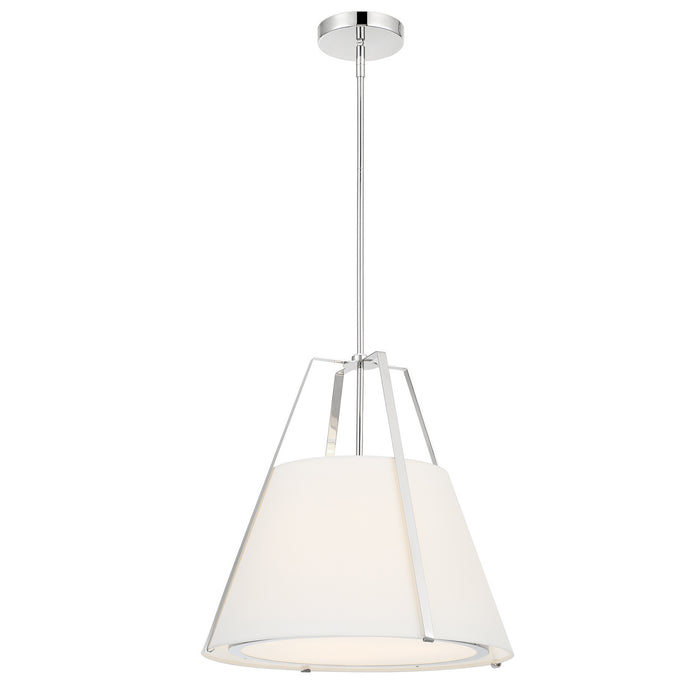Crystorama FUL-904-PN Three Light Pendant, Polished Nickel