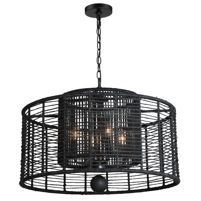 Crystorama JAY-A5004-MK Four Light Chandelier, Matte Black