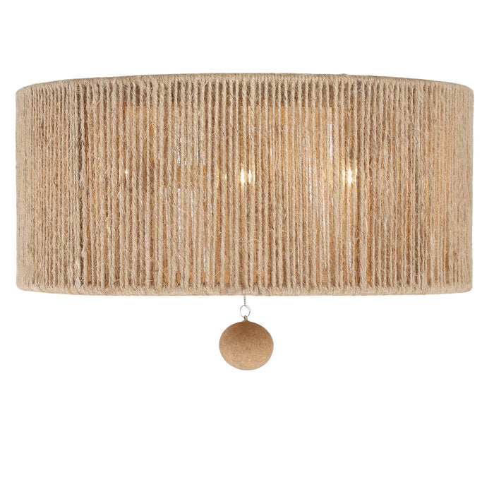 Crystorama JES-B7103-BS Three Light Flush Mount, Burnished Silver