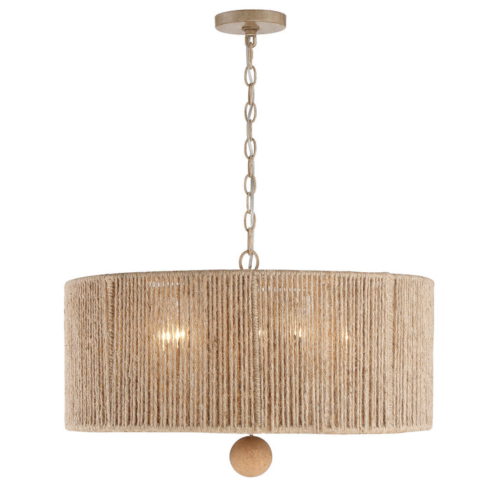 Crystorama JES-B7105-BS Five Light Pendant, Burnished Silver