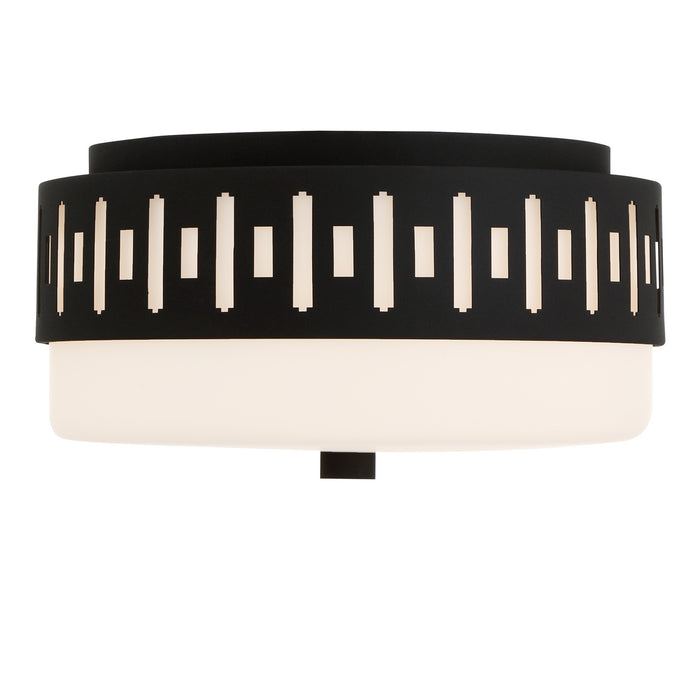 Crystorama KEA-B8200-BF Two Light Flush Mount, Black Forged