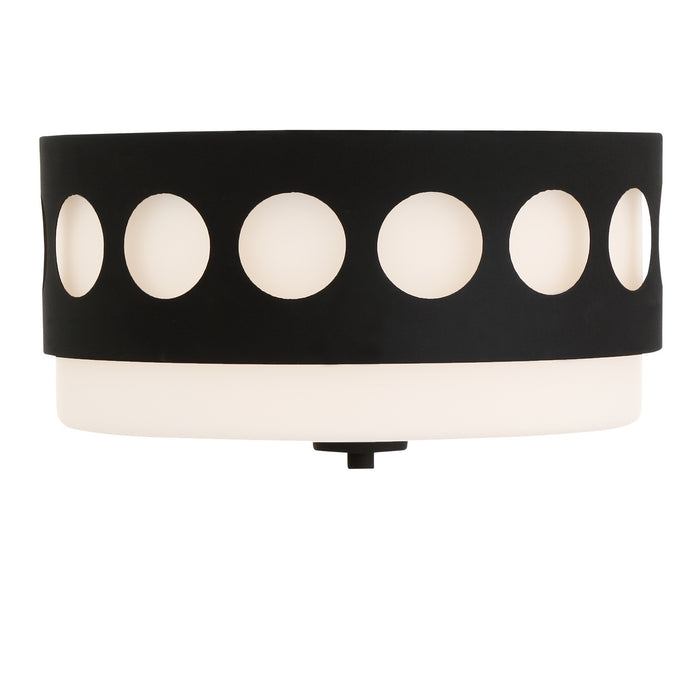 Crystorama KIR-B8100-BF Two Light Flush Mount, Black Forged