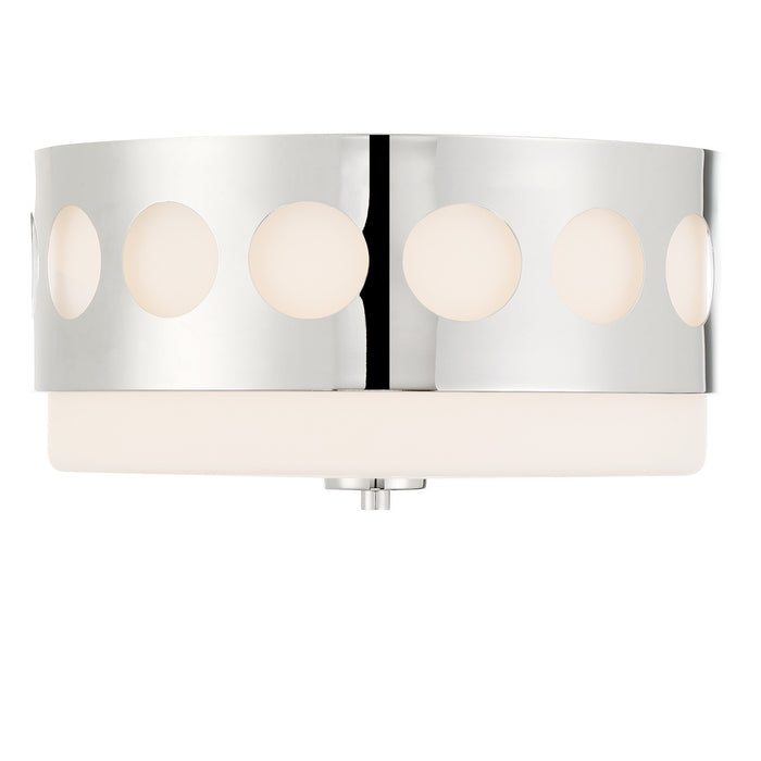 Crystorama KIR-B8100-PN Two Light Flush Mount, Polished Nickel