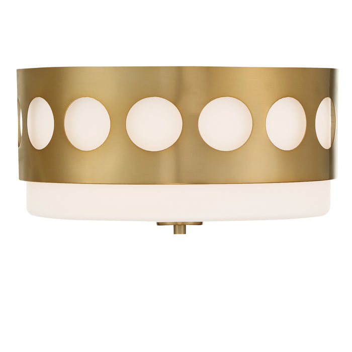 Crystorama KIR-B8100-VG Two Light Flush Mount, Vibrant Gold