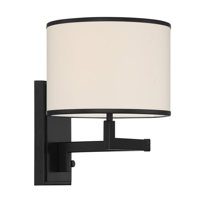Crystorama MAD-B4101-MK One Light Wall Sconce, Matte Black