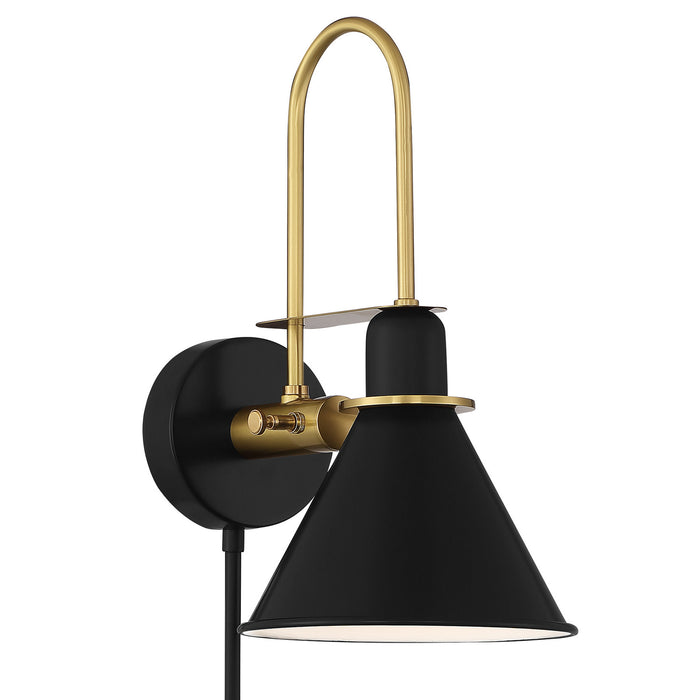 Crystorama MED-B5501-MK One Light Wall Sconce, Matte Black