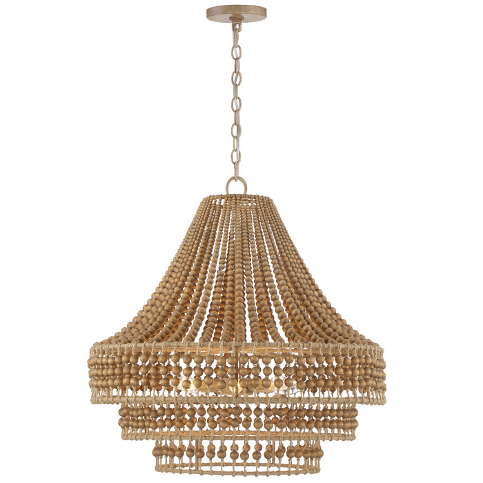 Crystorama SIL-B6006-BS Six Light Chandelier, Burnished Silver