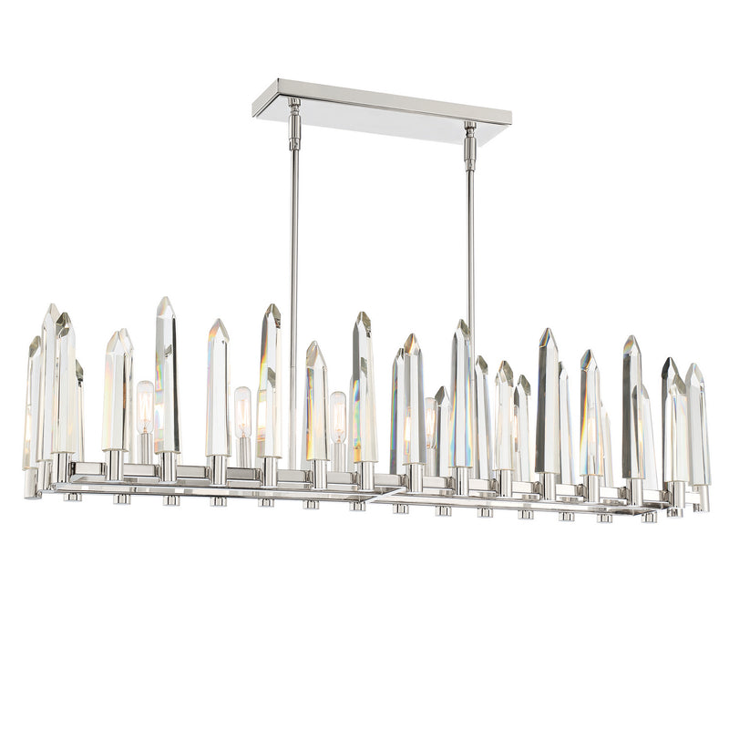 Crystorama WAT-B2006-PN Six Light Chandelier, Polished Nickel