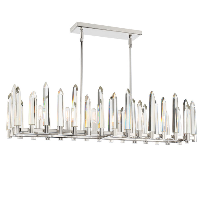Crystorama WAT-B2006-PN Six Light Chandelier, Polished Nickel