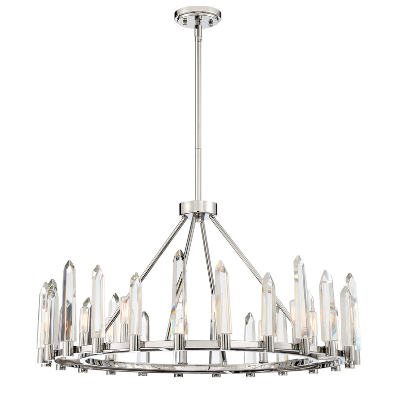 Crystorama WAT-B2008-PN Eight Light Chandelier, Polished Nickel