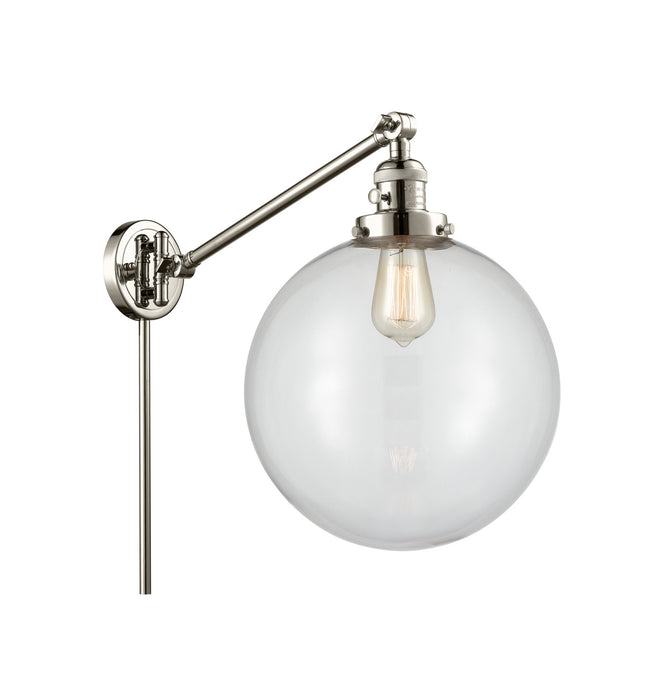 Innovations 237-PN-G202-12 One Light Swing Arm Lamp, Polished Nickel