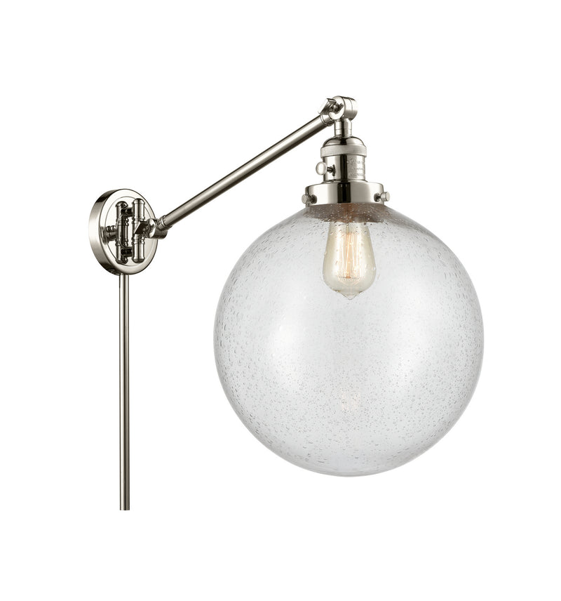 Innovations 237-PN-G204-12 One Light Swing Arm Lamp, Polished Nickel
