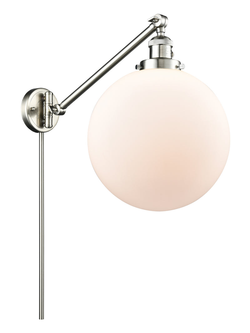 Innovations 237-SN-G201-12 One Light Swing Arm Lamp, Brushed Satin Nickel