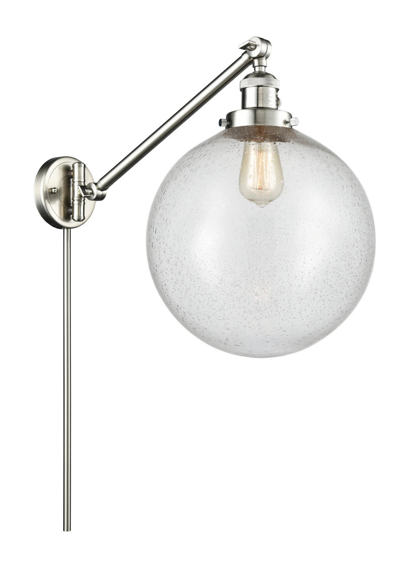 Innovations 237-SN-G204-12 One Light Swing Arm Lamp, Brushed Satin Nickel