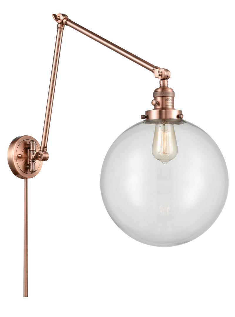 Innovations 238-AC-G202-12 One Light Swing Arm Lamp, Antique Copper