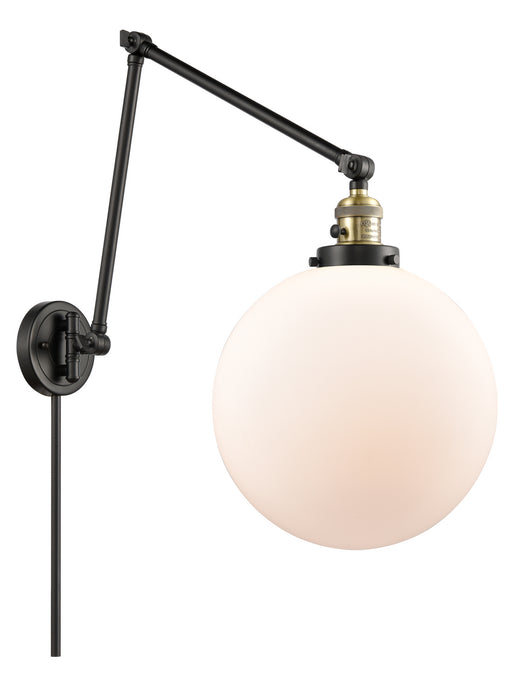 Innovations 238-BAB-G201-12 One Light Swing Arm Lamp, Black Antique Brass