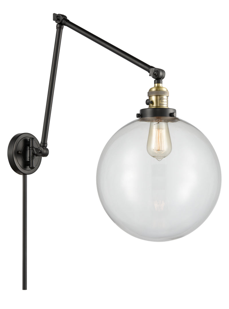 Innovations 238-BAB-G202-12 One Light Swing Arm Lamp, Black Antique Brass