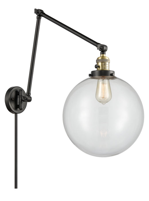 Innovations 238-BAB-G202-12 One Light Swing Arm Lamp, Black Antique Brass
