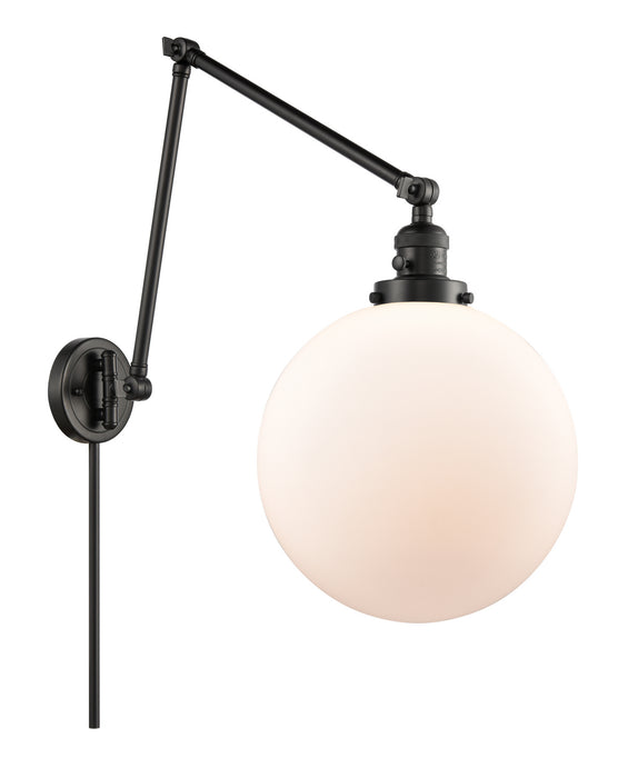 Innovations 238-BK-G201-12 One Light Swing Arm Lamp, Matte Black