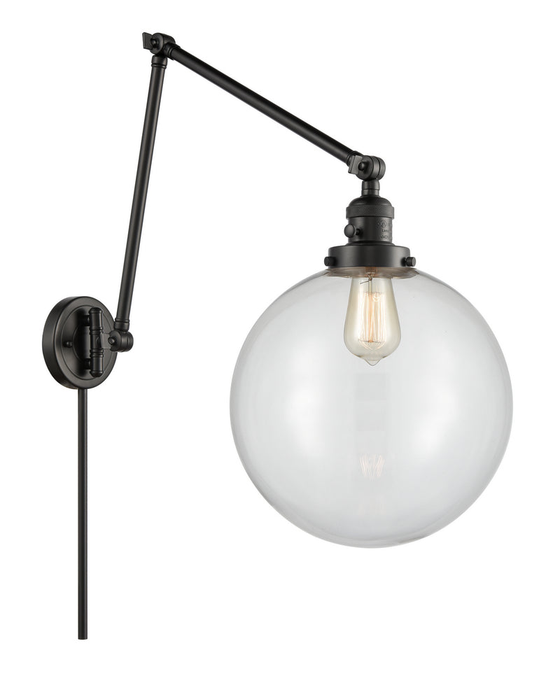 Innovations 238-BK-G202-12 One Light Swing Arm Lamp, Matte Black