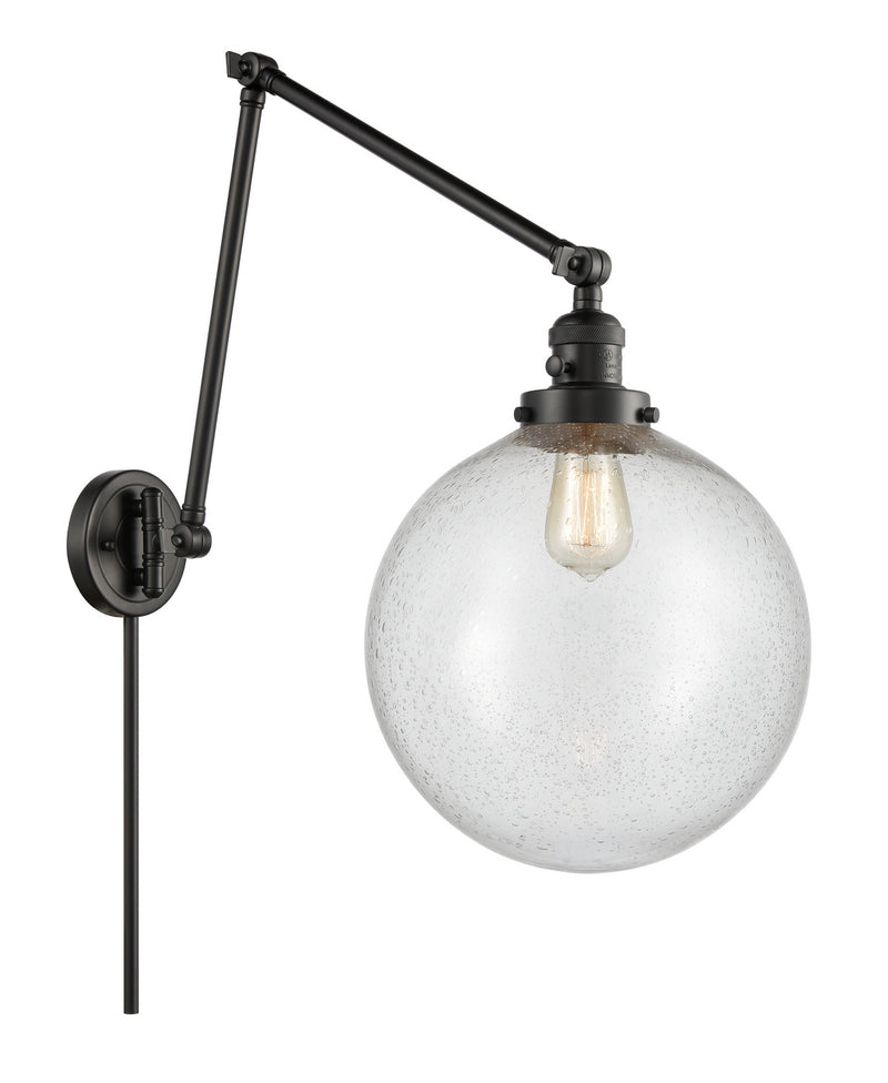 Innovations 238-BK-G204-12 One Light Swing Arm Lamp, Matte Black