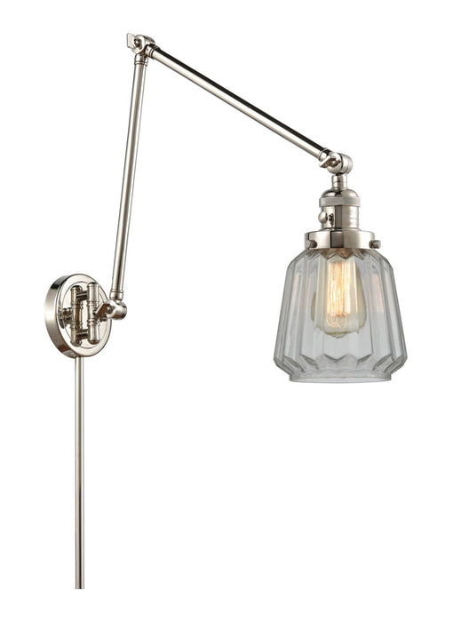 Innovations 238-PN-G142 One Light Swing Arm Lamp, Polished Nickel