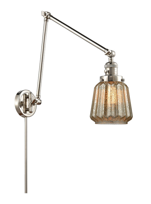 Innovations 238-PN-G146 One Light Swing Arm Lamp, Polished Nickel