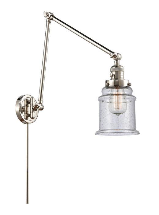 Innovations 238-PN-G184 One Light Swing Arm Lamp, Polished Nickel