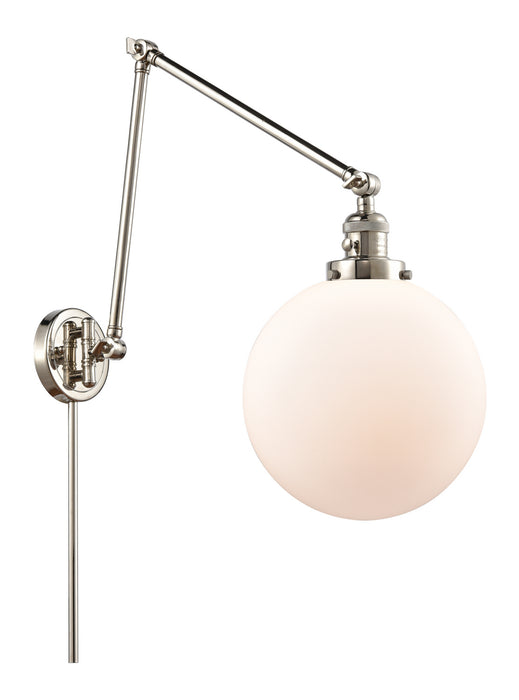 Innovations 238-PN-G201-10 One Light Swing Arm Lamp, Polished Nickel